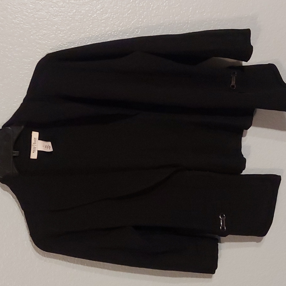 White House Black Market Black 3/4 Sleeve short waisted Cardigan